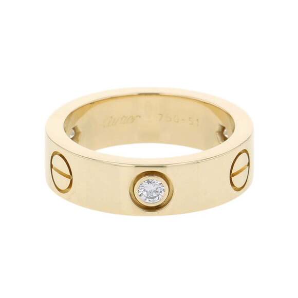 Cartier Love Diamond Ring in 18k Yellow Gold 0.22 CTW  CARTIER 18k Gold Diamond Love Ring